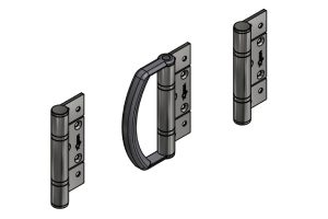 Open Out Offset Hinge Handle Set Black