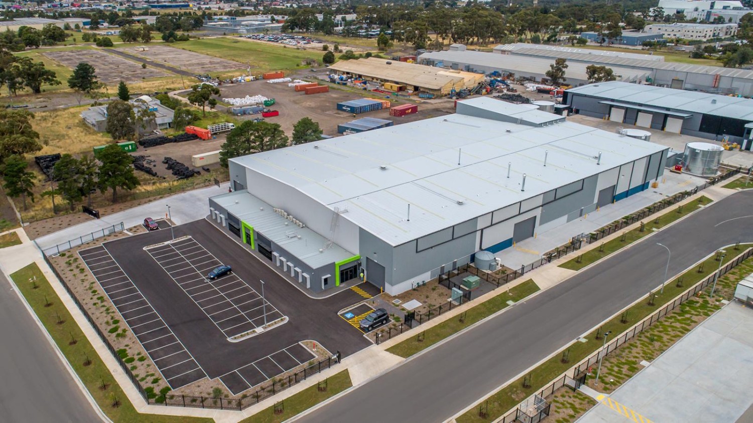 Aerial view of Concept Aluminium’s Broadmeadows facility built for company growth, 2021.