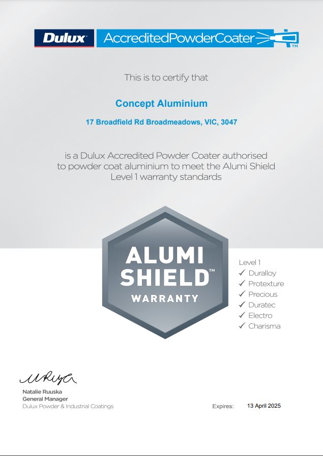 CAS Alumi Shield 1 Certificate