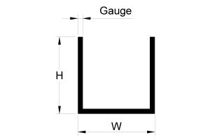 12mm x 12mm x 1.6mm Channel